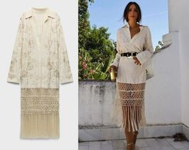 NWT $189 ZARA SS23 EMBROIDERED MACRAME DRESS LIMITED EDITION- XS-S - - $149.99