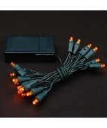 Battery Operated 20 LED Lights Amber Orange Green Wire - $262.08 MXN