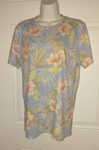 Hollister Pale Floral Tropical Short Sleeve Pullover Scoop Neck Top Size Medium - £7.52 GBP