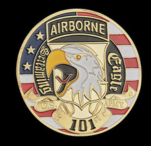 USA Challenge Coin Military 101st Airborne Army Division Gold Collectible - £11.61 GBP