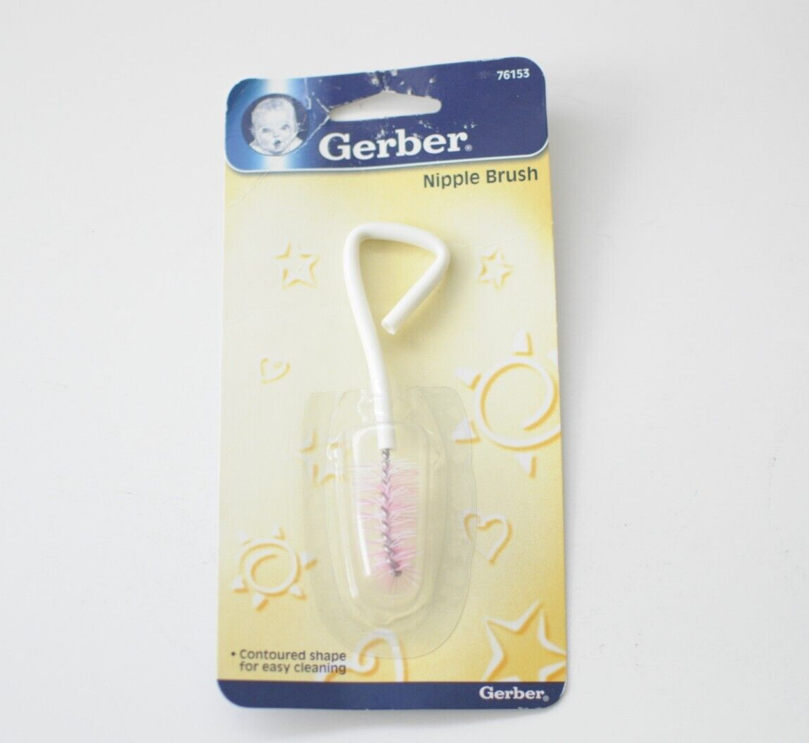 Vintage Gerber Nylon Bristles Nipple Brush Contoured Baby - $19.99