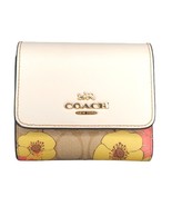 Coach Small Trifold Wallet In Signature Canvas With Floral Cluster Print... - £94.38 GBP