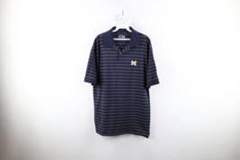 Vintage 90s Mens XL Faded Striped University of Michigan Football Polo Shirt - £35.16 GBP