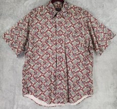 Roundtree &amp; Yorke Shirt Mens Large Multicolor Paisley Button Down Short ... - $24.74