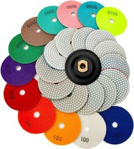 13 Packs 4 Inch Diamond Polishing Pads With 5/8’’-11 Backer Pad 12Pcs We... - $32.96