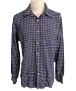 Brooks Brothers Men&#39;s Button Down Plaid Long Sleeve Shirt Blue L - $29.96 CAD