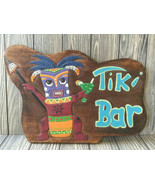 Hand Carved and Painted Wooden Tiki Bar Sign Plaques Wall Hanging - £14.46 GBP