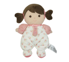 8&quot; Baby Starters 2018 Brown Hair Pink + White Pajamas Rattle Stuffed Plush Doll - £29.61 GBP