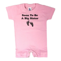 Soon To Be A Big Sister Riverstone Goods Baby Bodysuit One-Piece Pink Snaps 6M - £8.20 GBP