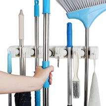 Broom And Mop Holder Wall Mounted Storage Cleaning Tools Commercial Mop Rack Clo - $27.99