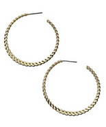 Napier Gold-Tone Rope 1.5&quot; Diameter Hoop Post Earrings NEW - €10,65 EUR