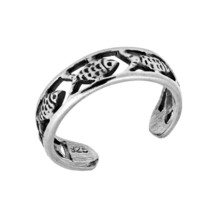 Fish Harmony Band Sterling Silver Toe or Pinky Ring - £11.86 GBP