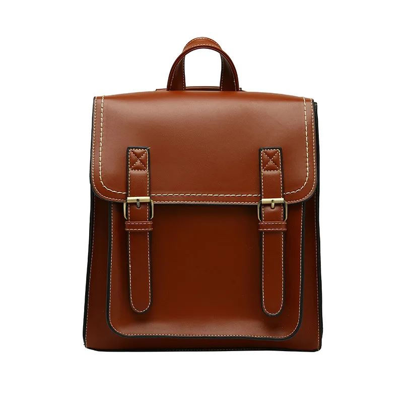 Vintage Backpack Female Pu Leather Bag Women Backpack Fashion School Bag for Gir - £106.46 GBP