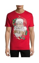 Holiday Time Christmas Santa Claus Believe Men&#39;s Short Sleeve T Shirt Si... - €10,97 EUR