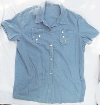 Vintage Womens Denim Button Down Blouse Shirt - £36.04 GBP