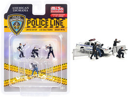 Police Line 6 piece Diecast Set 4 Figurines &amp; 2 Accessories Limited Edition - $24.00