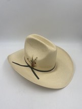 Bradford Western By Resistol Quarter Horse Natural Cowboy Hat Feather 6 3/4 - £20.84 GBP