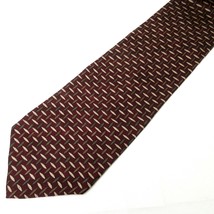 Vtg Kenneth Cole New York Silk Brown Grid Pattern 61&quot; x 3.75&quot; Tie - £12.49 GBP