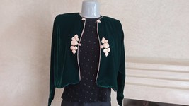 EXPRESS and FREE SHIPPING- Embroidered Velvet short tunic with Bronze, h... - $120.99