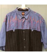 Harley-Davidson two tone button down with embroidered flames - $89.53 CAD