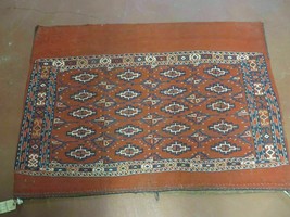 2&#39;8&quot; X 4&#39; Antique Handmade Tribal Wool Rug Pillow Case Yamud Flat Weave Diamond - £452.17 GBP
