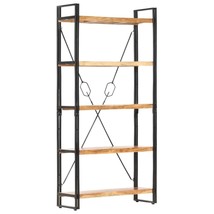 5-Tier Bookcase 90x30x180 cm Solid Acacia Wood - £121.85 GBP