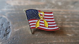American Flag Yellow Ribbon Lapel Pin 2.4cm - $9.89