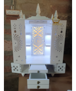 wooden temple white Mandir Pooja Ghar Mandap For Worship home Temple - $596.60 CAD+