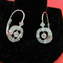 1Ct Round Cut Cubic Zirconia Art Deco Drop Dangle Earrings 925 Sterling Silver - £89.00 GBP