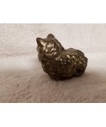 Vintage Metal Antiqued Brown Gold CAT Figurine Sculpture Paperweight - £2.32 GBP