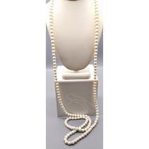 Vintage Super Long Strand of White Beads, Flapper Style Jewelry Wardrobe Basic - £27.84 GBP