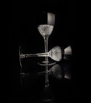 Faberge Firenze Black Crystal Wine Goblet Glasses Set of 2 image 10