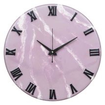 India at Your Doorstep Exquisite Wooden Handmade Wall Clock Pink with White Prin - £186.67 GBP
