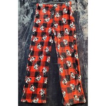 Disney Pajama Pants Womens Large Red Black Check Velvet Mickey Mouse Dra... - $19.21