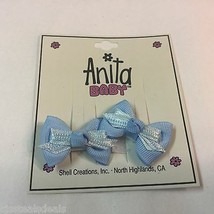 NWT 2 Piece SET Blue Hook and Loop Brand Hair Bows Infants Or Puppies - $2.50