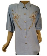 Vintage Jane Ashley Button-Up Sequin Top Small - $207.41 MXN