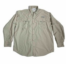 Columbia PFG Omni Shade Vented Fishing Jacket Men&#39;s Med. Tan Excellent Condition - £13.78 GBP