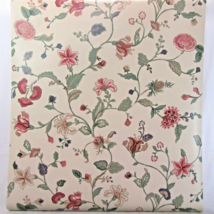 Waverly Jacobean Floral Multi Cream Wallpaper Roll - £36.17 GBP