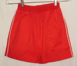 Red shorts w/white side piping; 2 side-seam &amp; 1 back button-close pocket... - £3.13 GBP