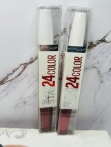 2 Maybelline Liquid Lipstick Super Stay 24 Hr Color 055 Plum &amp; 015 Cherr... - $15.99