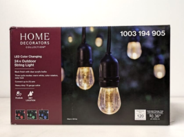 Home Decorators 12-Light 24ft LED Color Changing Outdoor String Light Bulbs - $32.67