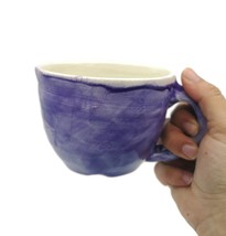 Artisan Large Coffee Mug Pottery, Handmade Ceramic Purple Cup With Handle - £41.45 GBP