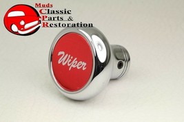 Custom Big Rig Truck Deluxe Chrome Windshield Wiper Dash Mount Knob Red Sticker - £743.95 GBP