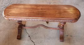 Antique Oval Coffee Hall Table Brandt Cabinet Works Solid Wood Vintage - $2,346.08 MXN