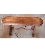 Antique Oval Coffee Hall Table Brandt Cabinet Works Solid Wood Vintage - $125.99