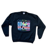 VTG 80s 90s California Life Is a Beach Sweatshirt Black LA Palm Tree Lar... - $19.75
