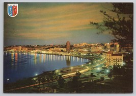 Luanda Night View Vibrant City Lights Colorful Reflection Vintage Postcard - £10.80 GBP