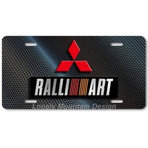 Mitsubishi Ralli-Art Inspired Art on Carbon FLAT Aluminum Novelty License Plate - £14.22 GBP