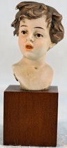 Rare House of Goebel Hand Painted Porcelain Benacchio Bisque Bust of a Boy Figur - £20.72 GBP