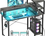 Gaming Desk 39&quot;, Computer Desk With Reversible Storage Shelves, Home Off... - $240.99